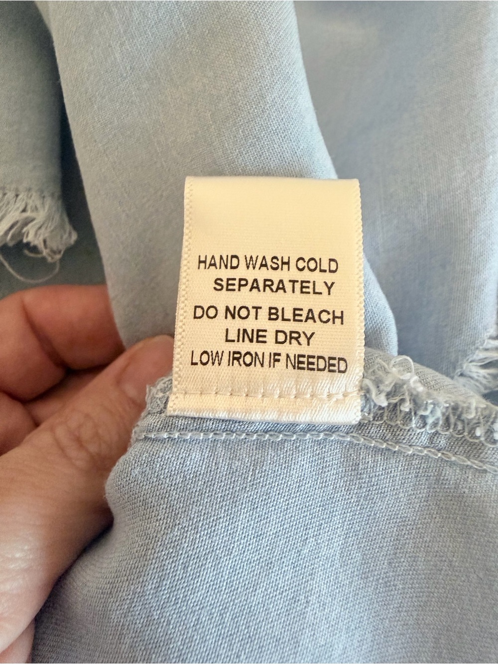 Promesa 100% Tencel Raw Edge Shirt Dress | Chambray Blue | Medium - Picture 6 of 8